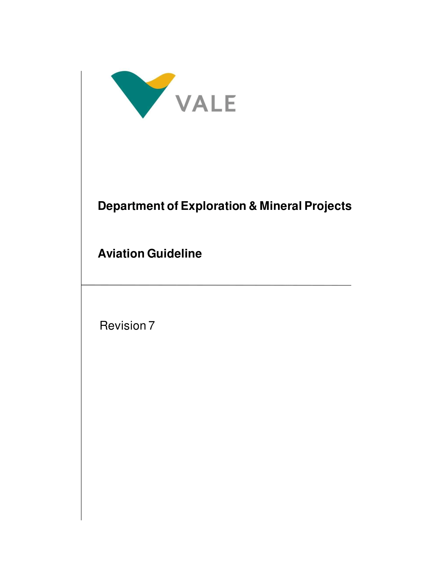 Vale Aviation Guidelines
